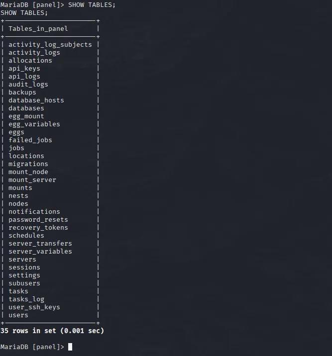 maria_db_show_all_tables